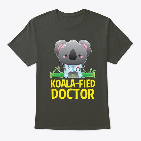Koala Dr Koalafied Doctor Pun Smoke Gray Camiseta Front