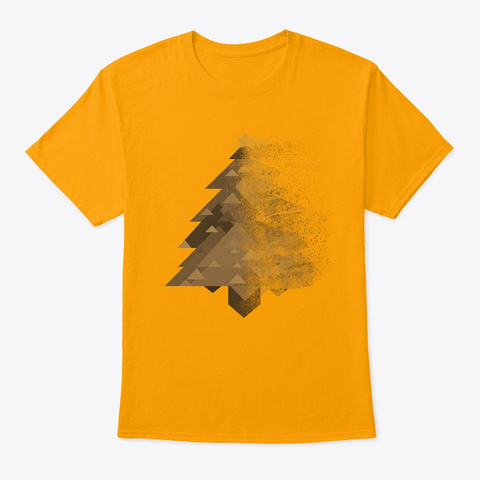 Xmas Gold Digital Christmas Tree Gold T-Shirt Front