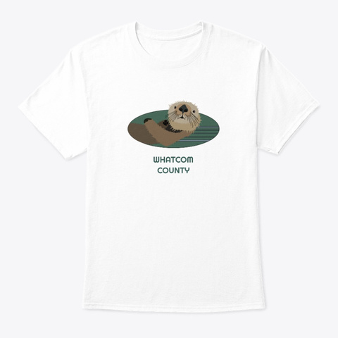Whatcom County Wa Otter Pnw Tribal White T-Shirt Front