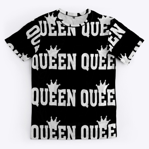 Queen White Tee Black T-Shirt Front