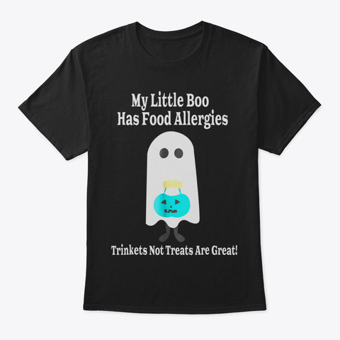 Food Allergy Mom Shirt  Dad Teal Pumpkin Black T-Shirt Front