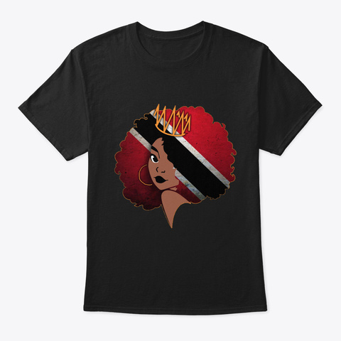 Melanin Trini Queen Black T-Shirt Front
