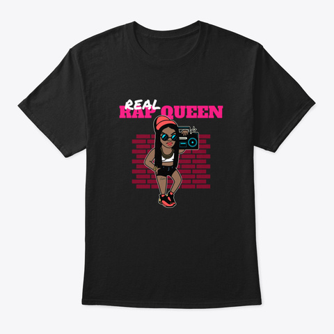 Real Rap Queen Black T-Shirt Front
