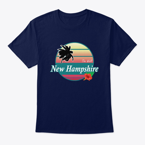 The Wall New Hampshire Surfing Beach Navy T-Shirt Front