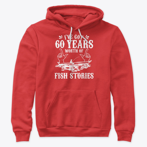 60th Birthday Fisherman Funny Fishing Red T-Shirt Front