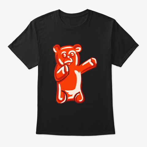 Dabbing Bear Gummy Candy Dance Dab Funny Black T-Shirt Front