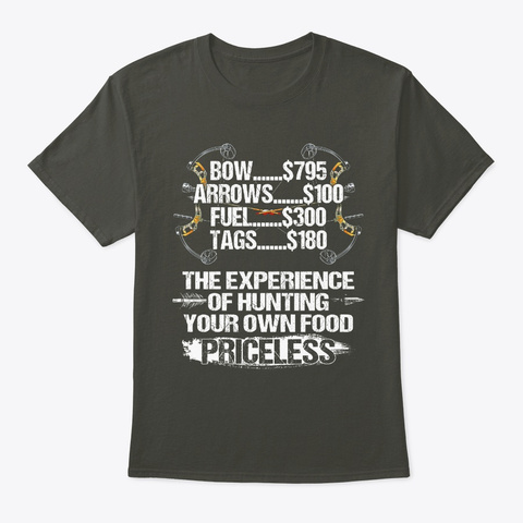 Hunting Your Own Food   Hunter T Shirt Smoke Gray T-Shirt Front