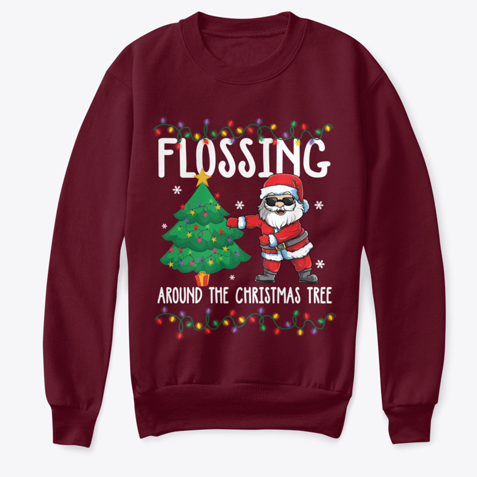 Kids Boys Girls Flossin Around The Christmas Tree T-Shirt 