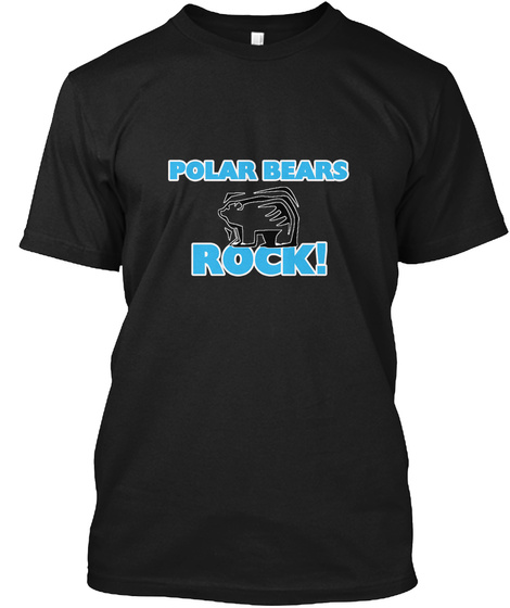 Polar Bears Rock! Black T-Shirt Front