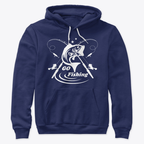 Fishing Navy T-Shirt Front