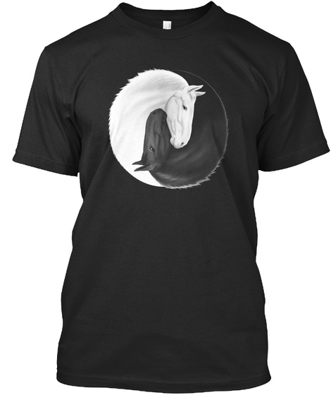 Yin Yang Horse   Ltd. Edition Black T-Shirt Front
