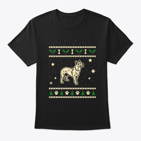 Christmas Australian Cattle Dog Gift Black T-Shirt Front