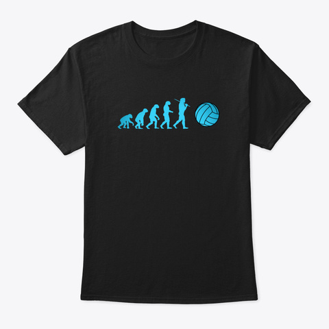Volleyball Evolution Sport Volleyballer  Black T-Shirt Front