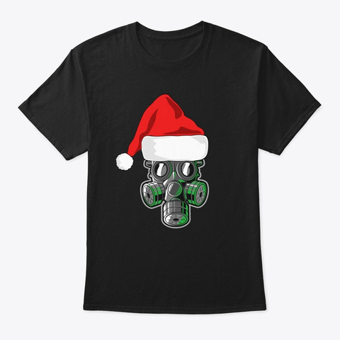 Santa Claus Mask Christmas Ornament  Black T-Shirt Front