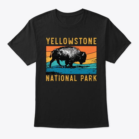 Vintage Yellowstone National Park Gifts Black T-Shirt Front