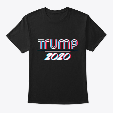 Trump 2020 3 D Effect Black T-Shirt Front