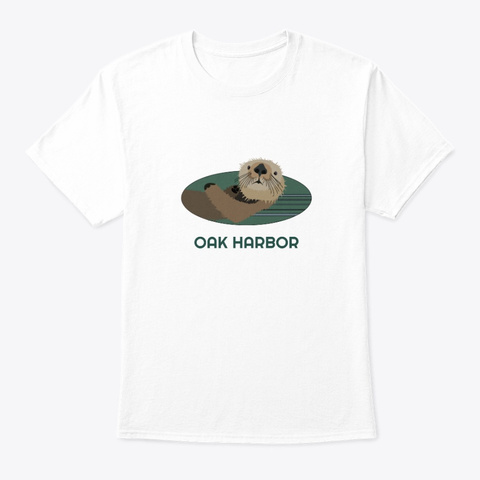 Oak Harbor Wa Otter Pnw Native American White T-Shirt Front