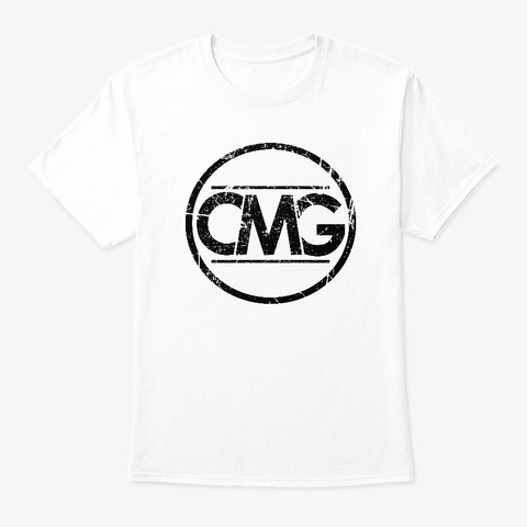 Cmg Distressed Tee/Hoodie (Black Print) White T-Shirt Front
