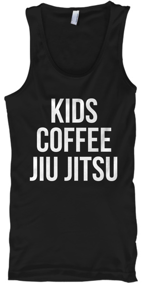 Kids Coffee Jiu Jitsu Black T-Shirt Front