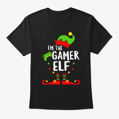 I'm The Gamer Elf Family Matching Group Black Maglietta Front