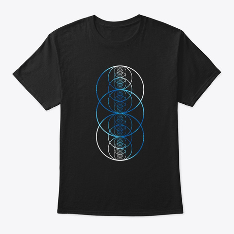 Sacred Geometry Fractal Vesica Picsis Black T-Shirt Front