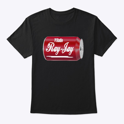P3 Radio Ray Jay Soda Can Black T-Shirt Front
