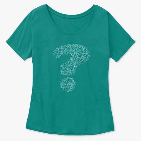 Large Question Mark With Inner Lines Kelly  T-Shirt Front