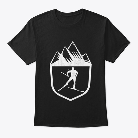 Awesome Cross Country Skiing Gift Black T-Shirt Front