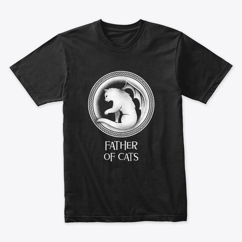 Father Of Cats Black T-Shirt Front