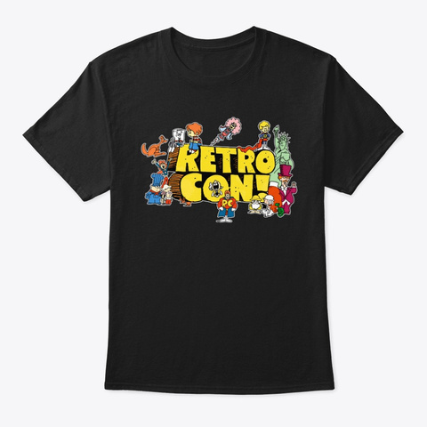 Retro Con Shr T Shirt Black T-Shirt Front