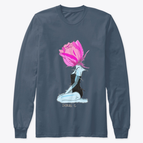 The Flower That Grows In Adversity Indigo T-Shirt Front