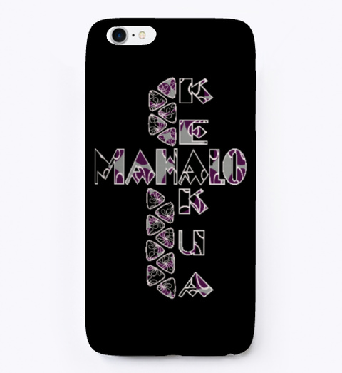 Mahalo Ke Akua I Phone Case   Purple Grey Black Kaos Front