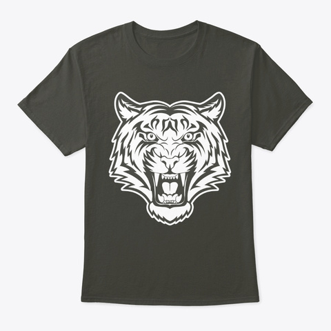 Tiger Face Smoke Gray T-Shirt Front