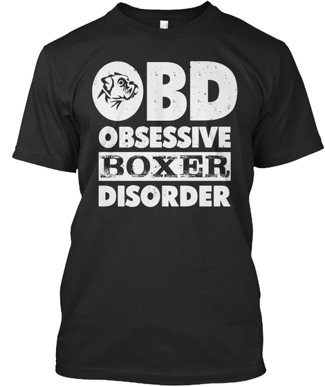 Obd Obsessive Boxer Disorder Black T-Shirt Front