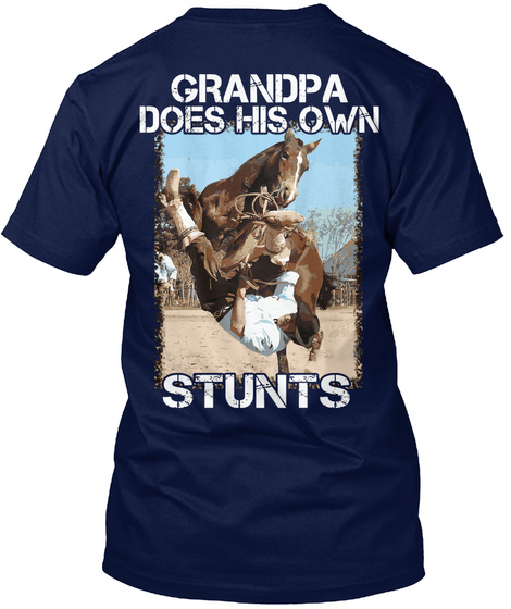 Stunt Western Grandpa Shirt Navy T-Shirt Back
