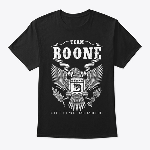 Boone Family Name Shirt, Black T-Shirt Front