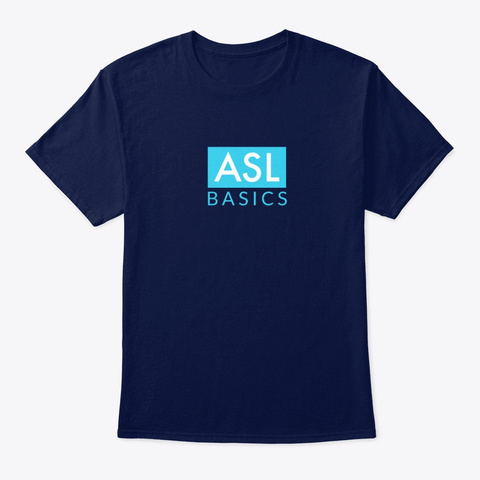 Asl Basics Navy Camiseta Front