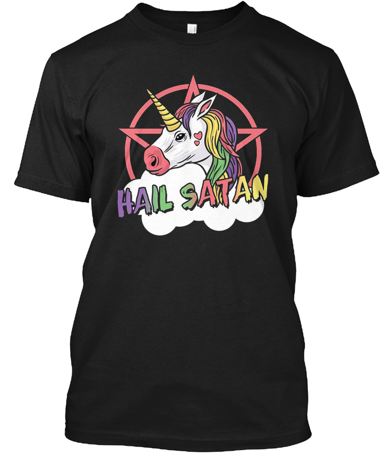 Cute Unicorn Hail Satan T-Shirt Unisex Tshirt