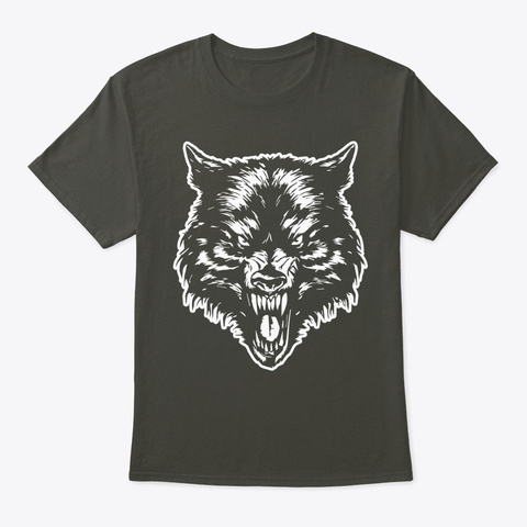Wolf Face Smoke Gray T-Shirt Front