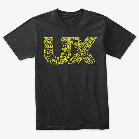 The Ux Of Ux Vintage Black T-Shirt Front