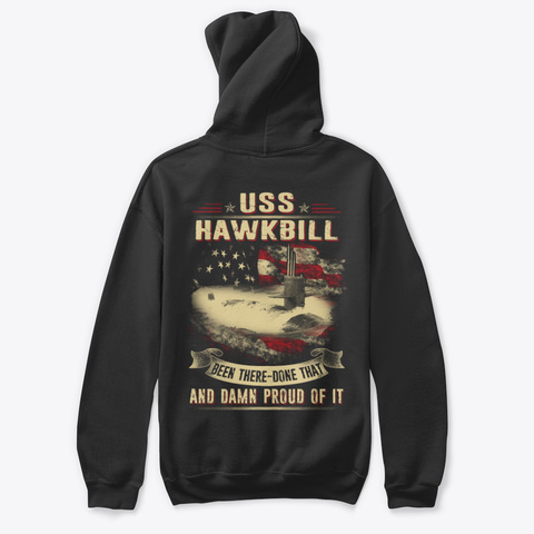 Uss Hawkbill (Ssn 666) Hoodie Black T-Shirt Back