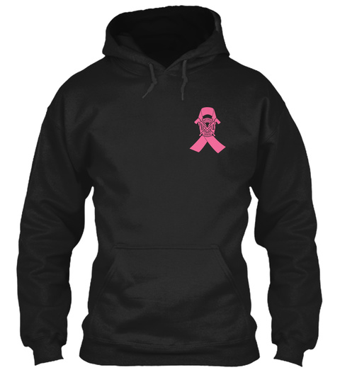 Firefighter Breast Cancer Warrior Black T-Shirt Front