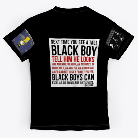 The Black Boy Message Black T-Shirt Back