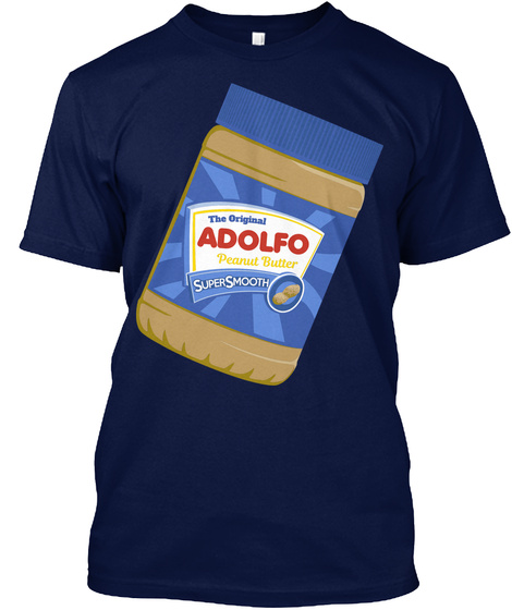 The Original Adolfo Peanut Butter Navy T-Shirt Front