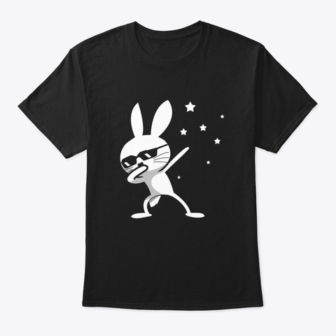 Dabbing Hip Hop Bunny Easter S For Boys  Black T-Shirt Front