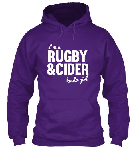 I'm A Rugby & Cider Kinda Girl Purple T-Shirt Front