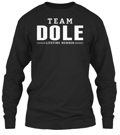 Team Dole Lifetime Member Black T-Shirt Front