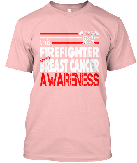 Firefighters And Breast Cancer Awareness Pale Pink T-Shirt Front