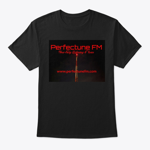 Perfectune Fm Radio Black T-Shirt Front