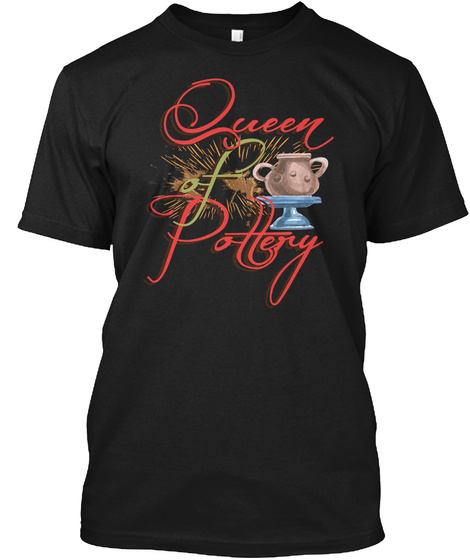 Queen Of Pottery Aesthetic Noble Shirts Black T-Shirt Front